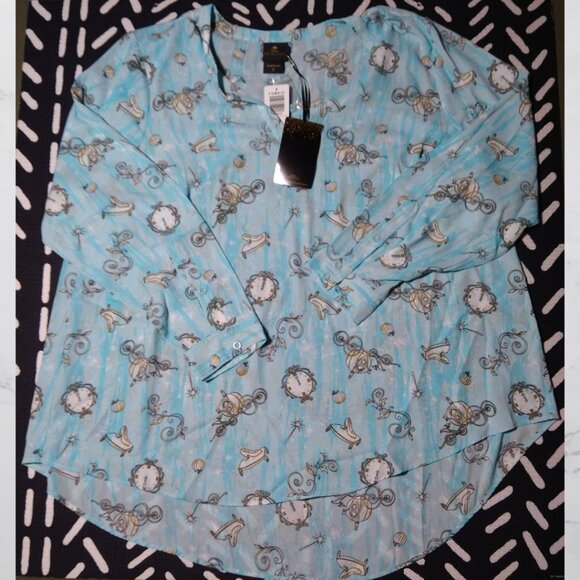 Disney Cinderella Hi-Lo Chiffon Blouse NWT - Picture 2 of 9